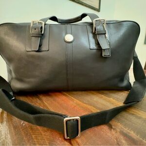 Coach all black Leather Compass bag